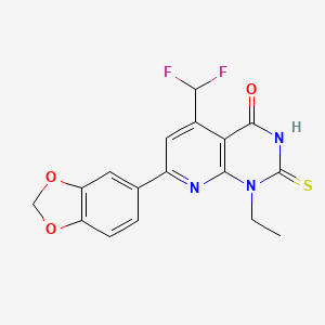 7-(1,3-benzodioxol-5-yl)-5-(difluoromethyl)-1-ethyl-2-sulfanylpyrido[2,3-d]pyrimidin-4(1H)-one