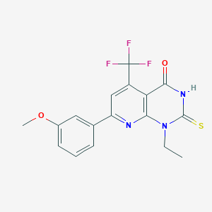 1-ethyl-7-(3-methoxyphenyl)-2-sulfanyl-5-(trifluoromethyl)pyrido[2,3-d]pyrimidin-4(1H)-one