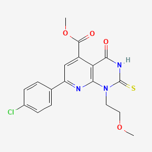 Methyl 7-(4-chlorophenyl)-1-(2-methoxyethyl)-4-oxo-2-sulfanyl-1,4-dihydropyrido[2,3-d]pyrimidine-5-carboxylate