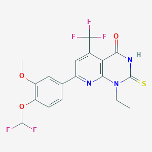 7-[4-(difluoromethoxy)-3-methoxyphenyl]-1-ethyl-2-sulfanyl-5-(trifluoromethyl)pyrido[2,3-d]pyrimidin-4(1H)-one