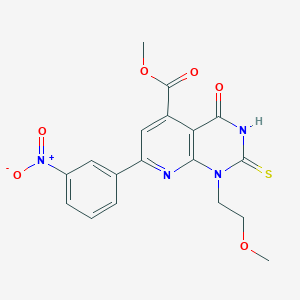 molecular formula C18H16N4O6S B4353794 Methyl 1-(2-methoxyethyl)-7-(3-nitrophenyl)-4-oxo-2-sulfanyl-1,4-dihydropyrido[2,3-d]pyrimidine-5-carboxylate 