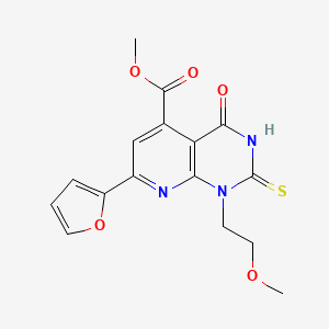 METHYL 7-(2-FURYL)-1-(2-METHOXYETHYL)-4-OXO-2-SULFANYL-1,4-DIHYDROPYRIDO[2,3-D]PYRIMIDINE-5-CARBOXYLATE