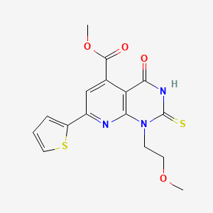 METHYL 1-(2-METHOXYETHYL)-4-OXO-2-SULFANYL-7-(2-THIENYL)-1,4-DIHYDROPYRIDO[2,3-D]PYRIMIDINE-5-CARBOXYLATE