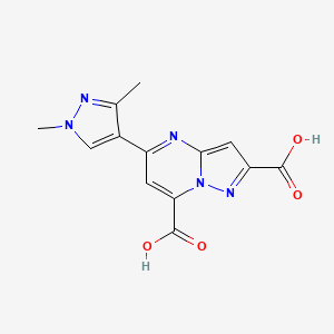 molecular formula C13H11N5O4 B4353836 5-(1,3-dimethyl-1H-pyrazol-4-yl)pyrazolo[1,5-a]pyrimidine-2,7-dicarboxylic acid 