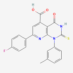 molecular formula C21H14FN3O3S B4353842 7-(4-fluorophenyl)-2-mercapto-1-(3-methylphenyl)-4-oxo-1,4-dihydropyrido[2,3-d]pyrimidine-5-carboxylic acid 