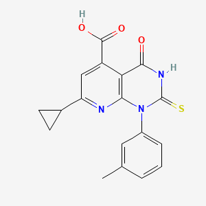 7-Cyclopropyl-1-(3-methylphenyl)-4-oxo-2-sulfanyl-1,4-dihydropyrido[2,3-d]pyrimidine-5-carboxylic acid