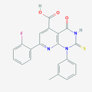 7-(2-Fluorophenyl)-1-(3-methylphenyl)-4-oxo-2-sulfanyl-1,4-dihydropyrido[2,3-d]pyrimidine-5-carboxylic acid