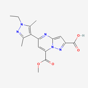 5-(1-ethyl-3,5-dimethyl-1H-pyrazol-4-yl)-7-(methoxycarbonyl)pyrazolo[1,5-a]pyrimidine-2-carboxylic acid