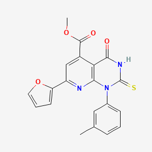 methyl 7-(2-furyl)-2-mercapto-1-(3-methylphenyl)-4-oxo-1,4-dihydropyrido[2,3-d]pyrimidine-5-carboxylate