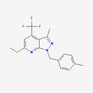 6-ethyl-3-methyl-1-(4-methylbenzyl)-4-(trifluoromethyl)-1H-pyrazolo[3,4-b]pyridine