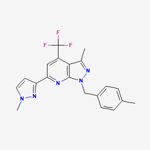 3-methyl-1-(4-methylbenzyl)-6-(1-methyl-1H-pyrazol-3-yl)-4-(trifluoromethyl)-1H-pyrazolo[3,4-b]pyridine