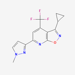 3-cyclopropyl-6-(1-methyl-1H-pyrazol-3-yl)-4-(trifluoromethyl)isoxazolo[5,4-b]pyridine