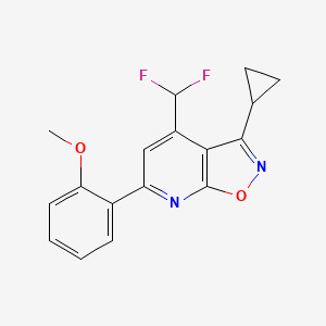 molecular formula C17H14F2N2O2 B4354084 2-[3-CYCLOPROPYL-4-(DIFLUOROMETHYL)ISOXAZOLO[5,4-B]PYRIDIN-6-YL]PHENYL METHYL ETHER 