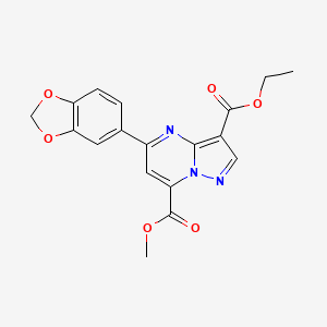 3-ethyl 7-methyl 5-(1,3-benzodioxol-5-yl)pyrazolo[1,5-a]pyrimidine-3,7-dicarboxylate