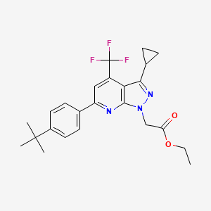 ETHYL 2-[6-[4-(TERT-BUTYL)PHENYL]-3-CYCLOPROPYL-4-(TRIFLUOROMETHYL)-1H-PYRAZOLO[3,4-B]PYRIDIN-1-YL]ACETATE