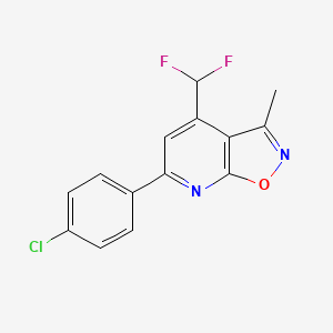 molecular formula C14H9ClF2N2O B4354108 6-(4-chlorophenyl)-4-(difluoromethyl)-3-methylisoxazolo[5,4-b]pyridine 