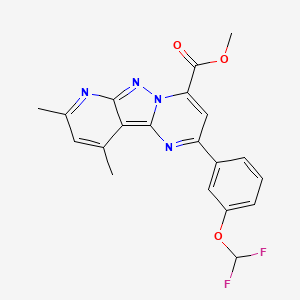 methyl 4-[3-(difluoromethoxy)phenyl]-11,13-dimethyl-3,7,8,10-tetrazatricyclo[7.4.0.02,7]trideca-1,3,5,8,10,12-hexaene-6-carboxylate