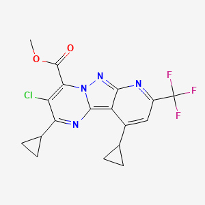 methyl 5-chloro-4,13-dicyclopropyl-11-(trifluoromethyl)-3,7,8,10-tetrazatricyclo[7.4.0.02,7]trideca-1,3,5,8,10,12-hexaene-6-carboxylate