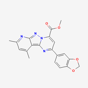 methyl 4-(1,3-benzodioxol-5-yl)-11,13-dimethyl-3,7,8,10-tetrazatricyclo[7.4.0.02,7]trideca-1,3,5,8,10,12-hexaene-6-carboxylate