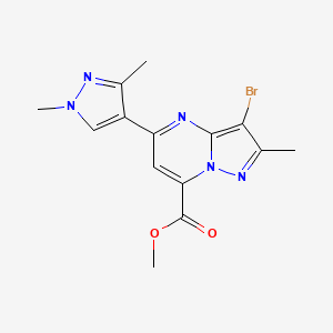 methyl 3-bromo-5-(1,3-dimethyl-1H-pyrazol-4-yl)-2-methylpyrazolo[1,5-a]pyrimidine-7-carboxylate