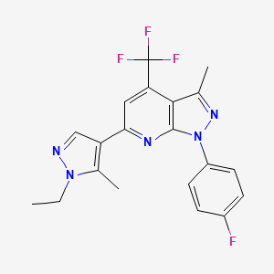 6-(1-ethyl-5-methyl-1H-pyrazol-4-yl)-1-(4-fluorophenyl)-3-methyl-4-(trifluoromethyl)-1H-pyrazolo[3,4-b]pyridine