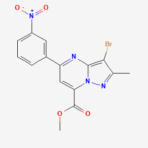 methyl 3-bromo-2-methyl-5-(3-nitrophenyl)pyrazolo[1,5-a]pyrimidine-7-carboxylate