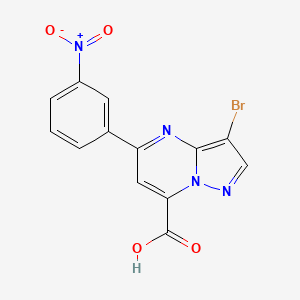 3-bromo-5-(3-nitrophenyl)pyrazolo[1,5-a]pyrimidine-7-carboxylic acid