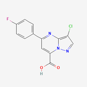 molecular formula C13H7ClFN3O2 B4354217 3-chloro-5-(4-fluorophenyl)pyrazolo[1,5-a]pyrimidine-7-carboxylic acid 