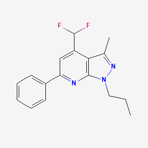 molecular formula C17H17F2N3 B4354270 4-(difluoromethyl)-3-methyl-6-phenyl-1-propyl-1H-pyrazolo[3,4-b]pyridine 