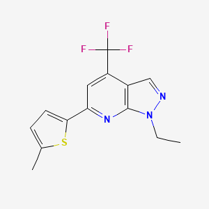 molecular formula C14H12F3N3S B4354276 1-ethyl-6-(5-methyl-2-thienyl)-4-(trifluoromethyl)-1H-pyrazolo[3,4-b]pyridine 