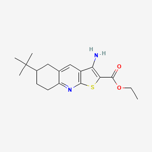 molecular formula C18H24N2O2S B4354323 ETHYL 3-AMINO-6-(TERT-BUTYL)-5,6,7,8-TETRAHYDROTHIENO[2,3-B]QUINOLINE-2-CARBOXYLATE 