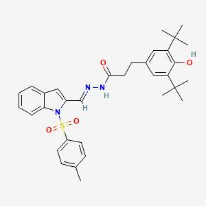 3-(3,5-di-tert-butyl-4-hydroxyphenyl)-N'-({1-[(4-methylphenyl)sulfonyl]-1H-indol-2-yl}methylene)propanohydrazide