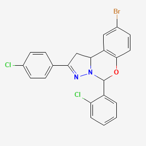 9-bromo-5-(2-chlorophenyl)-2-(4-chlorophenyl)-1,10b-dihydropyrazolo[1,5-c][1,3]benzoxazine