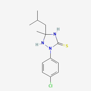 2-(4-Chlorophenyl)-5-methyl-5-(2-methylpropyl)-1,2,4-triazolidine-3-thione