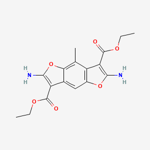 molecular formula C17H18N2O6 B4354409 diethyl 2,6-diamino-4-methylfuro[2,3-f][1]benzofuran-3,7-dicarboxylate 