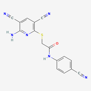 2-[(6-AMINO-3,5-DICYANO-2-PYRIDYL)SULFANYL]-N~1~-(4-CYANOPHENYL)ACETAMIDE