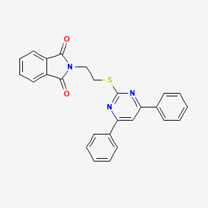 molecular formula C26H19N3O2S B4354427 2-{2-[(4,6-DIPHENYL-2-PYRIMIDINYL)SULFANYL]ETHYL}-1H-ISOINDOLE-1,3(2H)-DIONE 