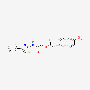 molecular formula C25H22N2O4S B4354446 2-oxo-2-[(4-phenyl-1,3-thiazol-2-yl)amino]ethyl 2-(6-methoxy-2-naphthyl)propanoate 