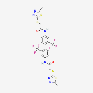 N,N'-[2,2'-BIS(TRIFLUOROMETHYL)-4,4'-BIPHENYLDIYL]BIS{2-[(5-METHYL-1,3,4-THIADIAZOL-2-YL)SULFANYL]ACETAMIDE}