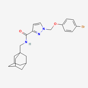 molecular formula C22H26BrN3O2 B4354588 N~3~-(1-ADAMANTYLMETHYL)-1-[(4-BROMOPHENOXY)METHYL]-1H-PYRAZOLE-3-CARBOXAMIDE 