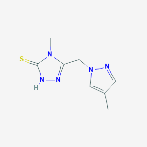 4-methyl-5-[(4-methyl-1H-pyrazol-1-yl)methyl]-4H-1,2,4-triazole-3-thiol