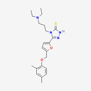 4-[3-(diethylamino)propyl]-5-{5-[(2,4-dimethylphenoxy)methyl]-2-furyl}-4H-1,2,4-triazole-3-thiol