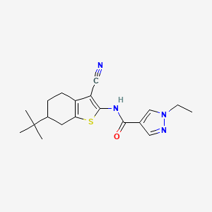 N-[6-(TERT-BUTYL)-3-CYANO-4,5,6,7-TETRAHYDRO-1-BENZOTHIOPHEN-2-YL]-1-ETHYL-1H-PYRAZOLE-4-CARBOXAMIDE