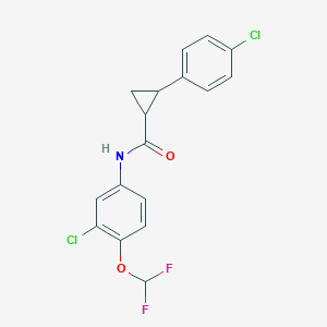 molecular formula C17H13Cl2F2NO2 B4354646 N-[3-chloro-4-(difluoromethoxy)phenyl]-2-(4-chlorophenyl)cyclopropanecarboxamide 