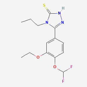 molecular formula C14H17F2N3O2S B4354662 5-[4-(DIFLUOROMETHOXY)-3-ETHOXYPHENYL]-4-PROPYL-4H-1,2,4-TRIAZOL-3-YLHYDROSULFIDE 