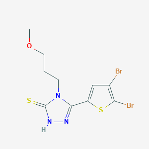 molecular formula C10H11Br2N3OS2 B4354664 5-(4,5-DIBROMO-2-THIENYL)-4-(3-METHOXYPROPYL)-4H-1,2,4-TRIAZOL-3-YLHYDROSULFIDE 