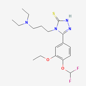 4-[3-(DIETHYLAMINO)PROPYL]-5-[4-(DIFLUOROMETHOXY)-3-ETHOXYPHENYL]-4H-1,2,4-TRIAZOL-3-YLHYDROSULFIDE