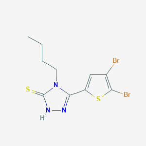 molecular formula C10H11Br2N3S2 B4354674 4-BUTYL-5-(4,5-DIBROMO-2-THIENYL)-4H-1,2,4-TRIAZOL-3-YLHYDROSULFIDE 