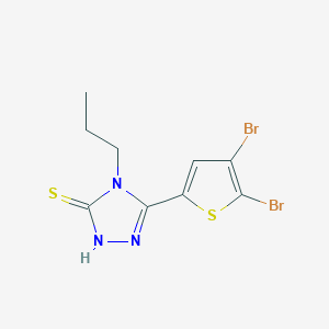 molecular formula C9H9Br2N3S2 B4354680 5-(4,5-DIBROMO-2-THIENYL)-4-PROPYL-4H-1,2,4-TRIAZOL-3-YLHYDROSULFIDE 