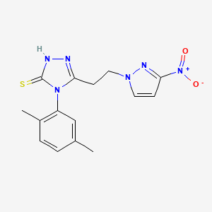 molecular formula C15H16N6O2S B4354699 4-(2,5-dimethylphenyl)-5-[2-(3-nitro-1H-pyrazol-1-yl)ethyl]-4H-1,2,4-triazole-3-thiol 